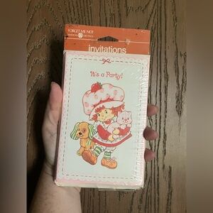 vintage pack of Strawberry Shortcake "It's a Party" invitations